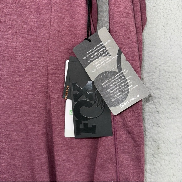 RideFox Top Womens Medium Mauve Long Sleeve Front Back Logo T-Shirt NEW - Picture 5 of 9